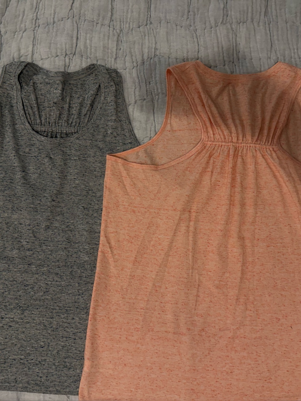 Athleta Women’s Sleeveless Racerback Tank Top - Peach and Heather Green 1X